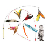 Juguete Gato Plumas Varita Juego