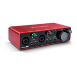Interfaz: Tarjeta De Audio Focusrite Scarlett 2i2 (3.ª Generación), Color: Rojo, 5 Voltios