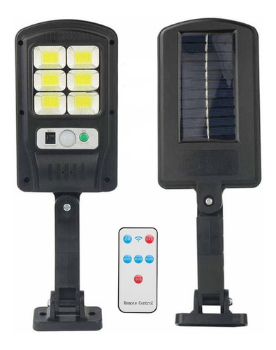 2x Mini Luminária Solar Parede Refletor Poste 48 Cob Sensor
