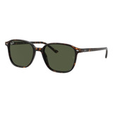 Anteojos De Sol Ray-ban Leonard Standard Con Marco De Acetato Color Matte Tortoise, Lente Green Clásica, Varilla Matte Tortoise De Acetato - Rb2193