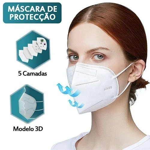 Máscaras Respiratória Proteção Facial Pff2 - Kn95