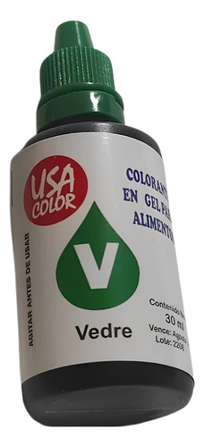 Colorante Verde Gel 30 Ml - mL a $233