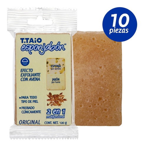 Esponja Y Jabón 2 En 1 Avena 10 Piezas