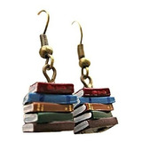 Aretes Anzuelo - Classic Stack Of Books Drop Dangle Earrings