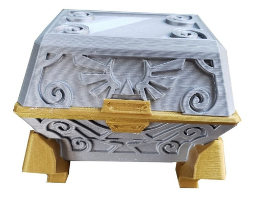 Porta Cartuchos Cofre Legend Of Zelda Switch 3d Pixelados_