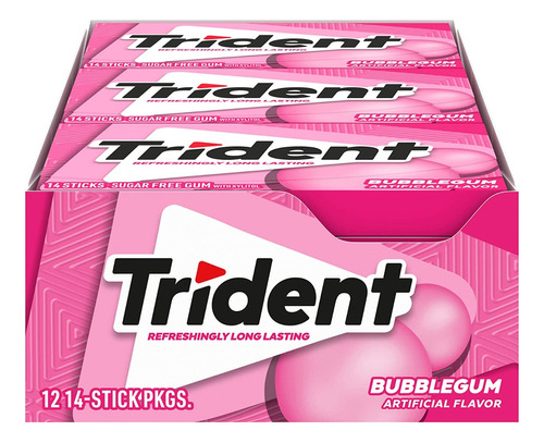 Caja Chicle Trident Val U Pack Cool Bubble 12c/12p