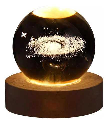 Lámpara Led 3d Crystal Ball Night Light Con Base 1