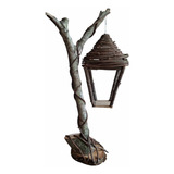 Lampara Rustica De Bejuco Con Base Farol Decoracion 