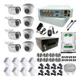 Kit Cctv Hikvision Fullhd 1080 Dvr 8 Ch+ 8 Camara Seguridad 