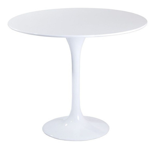 Mesa Comedor Tulip Redonda Eames Negra - Blanco Retro 100cm