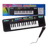 Piano Teclado Infantil Microfone Karaoke Brinquedo Musical