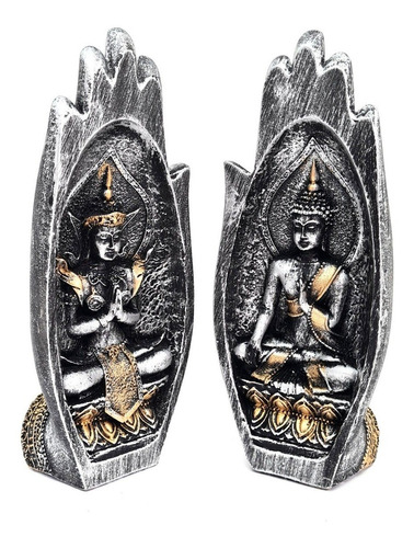 Buda Mãos Orando Estátua Resina Importada Hindu Zen 20 Cm !