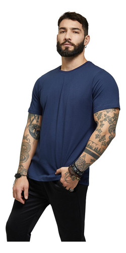 Camiseta Masculina Basica Camisa Lisa Slim Algodão Premium