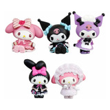 Set 5 Figuras Kuromi Y My Melody Juguete Anime Coleccion 3cm