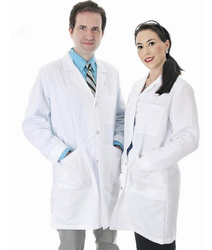 Uniforme Médico, Bata Larga Blanca, Uniforme De Laboratorio