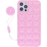 Funda Para iPhone 12 Pro Max, Rosa/silicona/correa/delgada