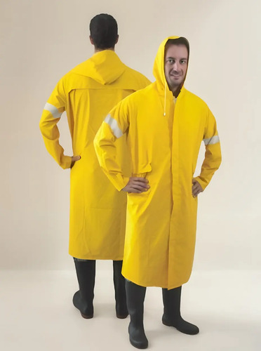 Impermeable Gabardina Largo Con Reflejante Epp Mex | Envío gratis