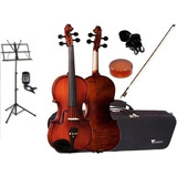 Kit Violino Eagle 4/4 Ve244 Envelhecido + Estante + Afinador