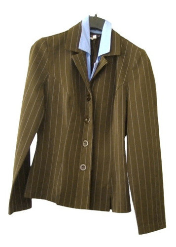 Blazer/chaqueta, Marron/linea, Entallado, Bymichelle,talla S