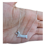 Cadena Con Dije  Perro Salchicha Micropave Plata 925 