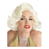 Peluca Marilyn Color Blanco Disfraz Personaje 