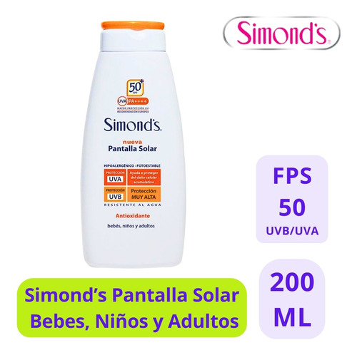 Simond's Protector Solar Fps 50 Niños Y Adultos 200ml - 1uds