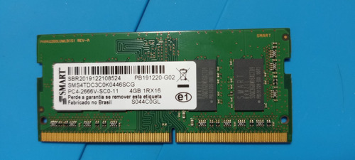 Memoria Notebook Smart Ddr4 4gb Pc4-2666v 1rx16