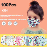 100 Mascarillas Kf94 Infantil Seguridad Tapabocas Kf94 Niños