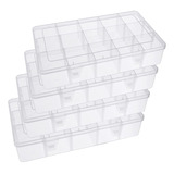 Caja Organizadora De Plástico, Paquete De 4 Unidades, 15 Rej
