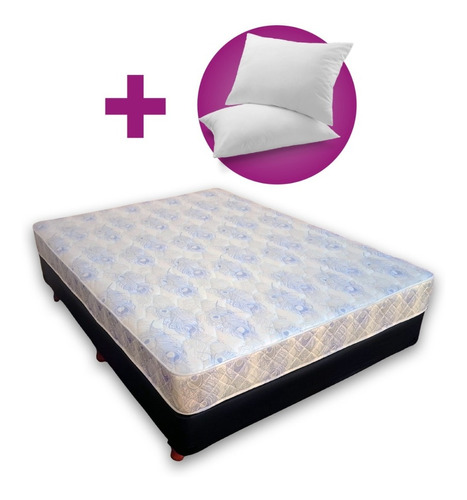 Colchon Sommier Dos Plazas Oferta 130x190 + 2 Almohadas