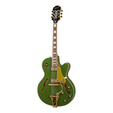 Guitarra Eléctrica EpiPhone Original Collection Emperor Swingster De Arce Forest Green Metallic Metalizado Con Diapasón De Laurel Indio