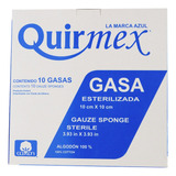 Gasa Estéril 10x10cm Quirmex Absorbentes De Algodón C/100pz.