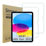 2pzs Mica Cristal Templado Para iPad 10 Generación 2022 10.9