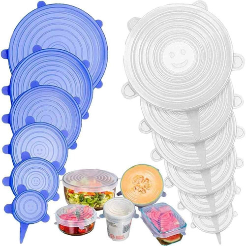 Set X 6 Tapas De Silicona Adaptables Reutilizables Oferta