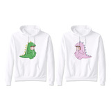 Sudadera Parejas Dinosaurio Kawai Disfraz Novios Amor 