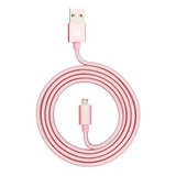 Cable Micro Usb A Usb 2.0 Urbano Trenzado Carga Rapida 1m Color Rosa