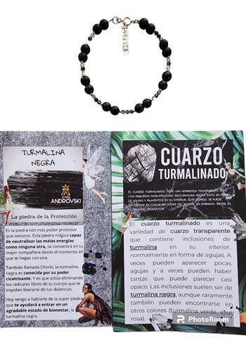 Pulsera Turmalina Negra + Cuarzo Turmalinado ,  Protege X 2 