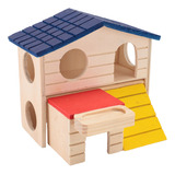 Tiny Hamster Maze Wood House, Tobogán De Dos Pisos