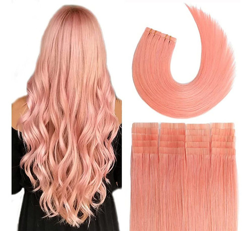 Extensiones Cabello Natural 30gr 16in 20pz Rosa