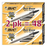 Bic Cristal Bold, Bolígrafo De 0.063 In, Negro, Paquete De