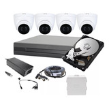 Kit Camaras De Seguridad 4 Camaras Domo 5mp Dvr 4ch 1tb Cctv