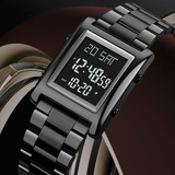 Relojes Electrónicos Digitales Led De Acero Inoxidable Skmei Color De La Correa Negro/blanco