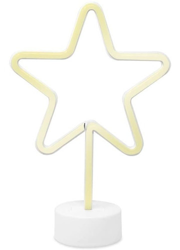 Lampara Luz Led Neon Decorativa Estrella Moderna Cable Usb