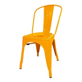 Cadeira De Jantar Desillas Tolix, Estrutura De Cor  Amarelo, 6 Unidades