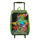 Mochila De Rodinha Escolar Infantil Original Minecraft Promo