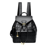 Backpack Mujer Antirrobo Moda Multi-bolsa Mochila Bolso De Casual Color Negro Diseño De La Tela Liso