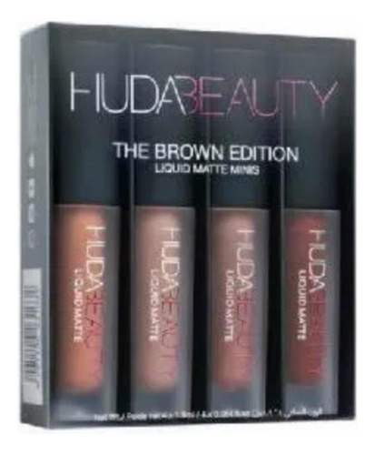 Mini Kit Com 4 Batom/gloss Huda Beauty The Brown Edition