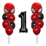 Kit Globos Decoración Avengers Spiderman Rojo Cumpleaños