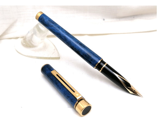 Sheaffer Targa 1080 Pluma Fuente Laca Azul Cobalto Oro 14k 