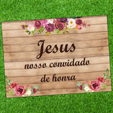 Plaquinha De Casamento Noiva Flores Marsala Jesus Nosso Conv